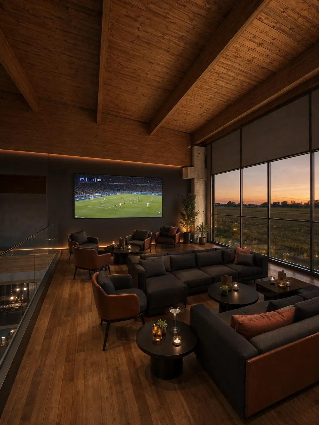 La lounge panoramica di IQONIC Sport Club